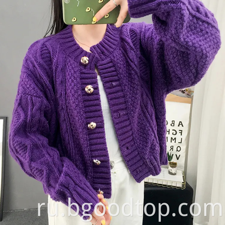 Solid color versatile short cardigan sweater